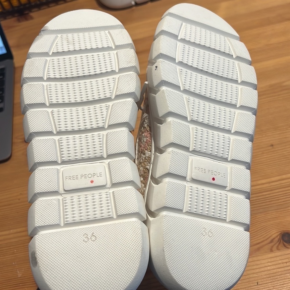 FREE PEOPLE Catch Me If You Can Crochet Sneakers Pink Blush NWOT JB - Picture 13 of 13